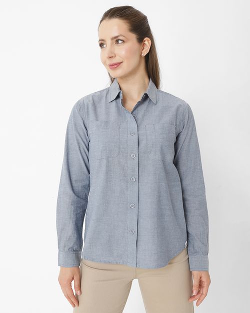 CAMISA M/L MUJER CHAMBRAY RELAXED L/S