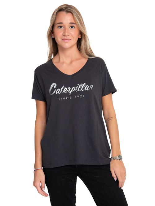 REMERA MUJER CAT SCRIPT V NECK TE