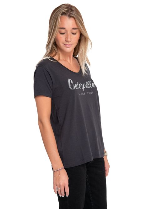 REMERA MUJER CAT SCRIPT V NECK TE