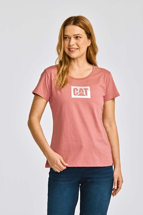 REMERA MUJER METALLIC CAT LOGO TE