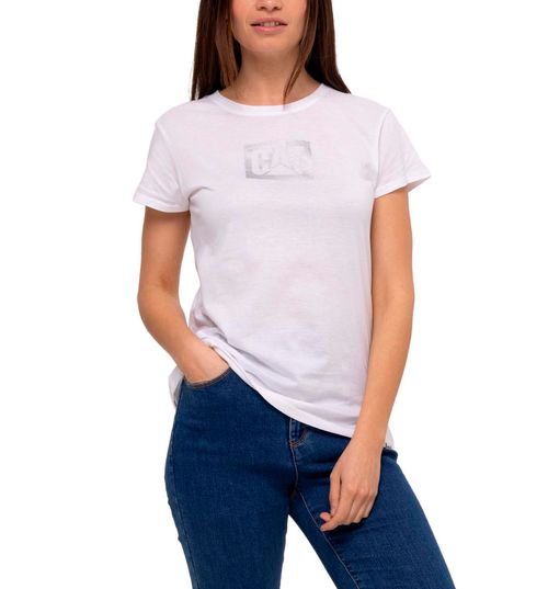 REMERA MUJER METALLIC CAT LOGO TE