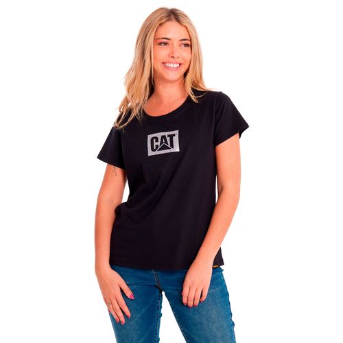 REMERA MUJER METALLIC CAT LOGO TE