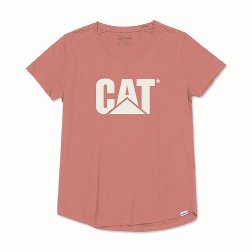 REMERA MUJER CAT LOGO SCOOP NECK