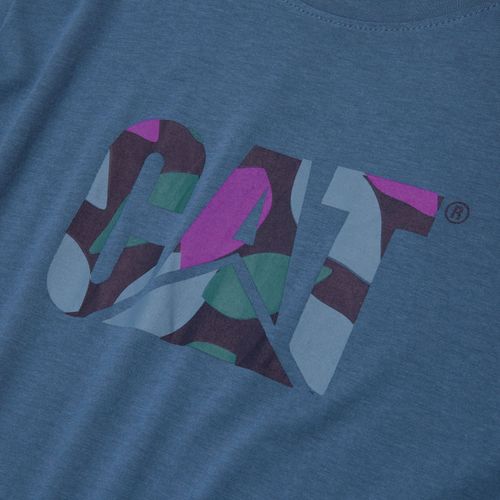 REMERA MUJER CAT LOGO SCOOP NECK