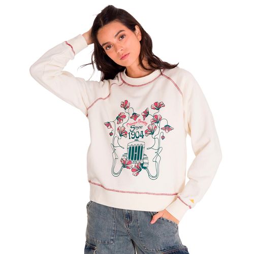 BUZO MUJER CONTRAST STITCH GRAP