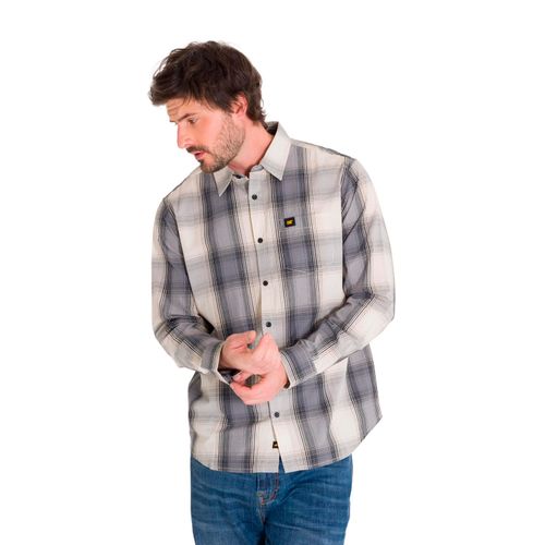 CAMISA M/L para HOMBRE FOUNDATION LS SHIRT VANILLA-BLACK