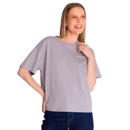 Remera para MUJER BOXY HEAVYWEIGHT EMB LILAC GRAY