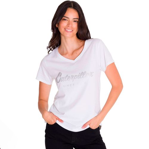 Remera para MUJER CATERPILLAR METALLIC WHITE-SILVER METALLI