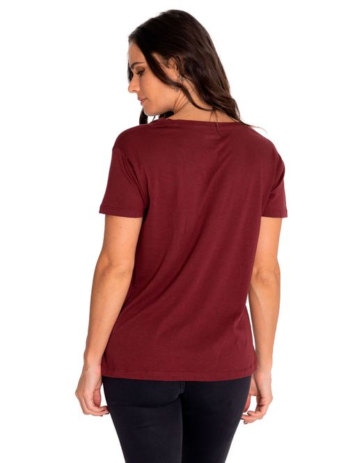 Remera para MUJER CAT SCRIPT V NECK TE CARMENERE-TONAL META