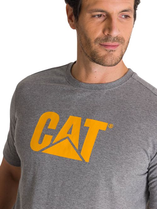 Remera UNISEX CAT LOGO TEE DARK HEATHER GREY-YE