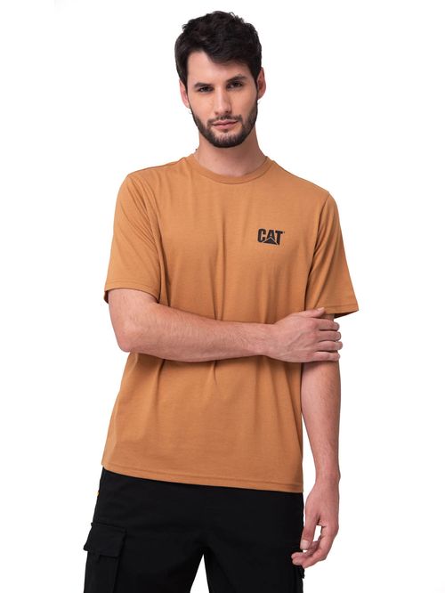 Remera para HOMBRE CAT SMALL LOGO TEE TAWNY BROWN-BLACK